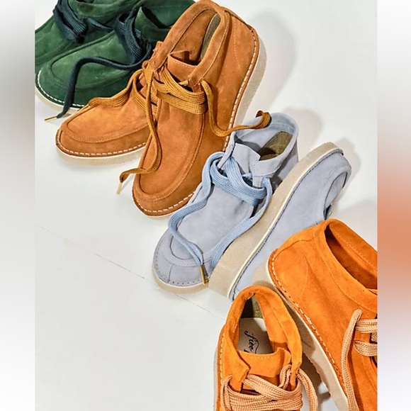 Free People dusty blue suede ankle moccasin boots - Picture 2 of 8